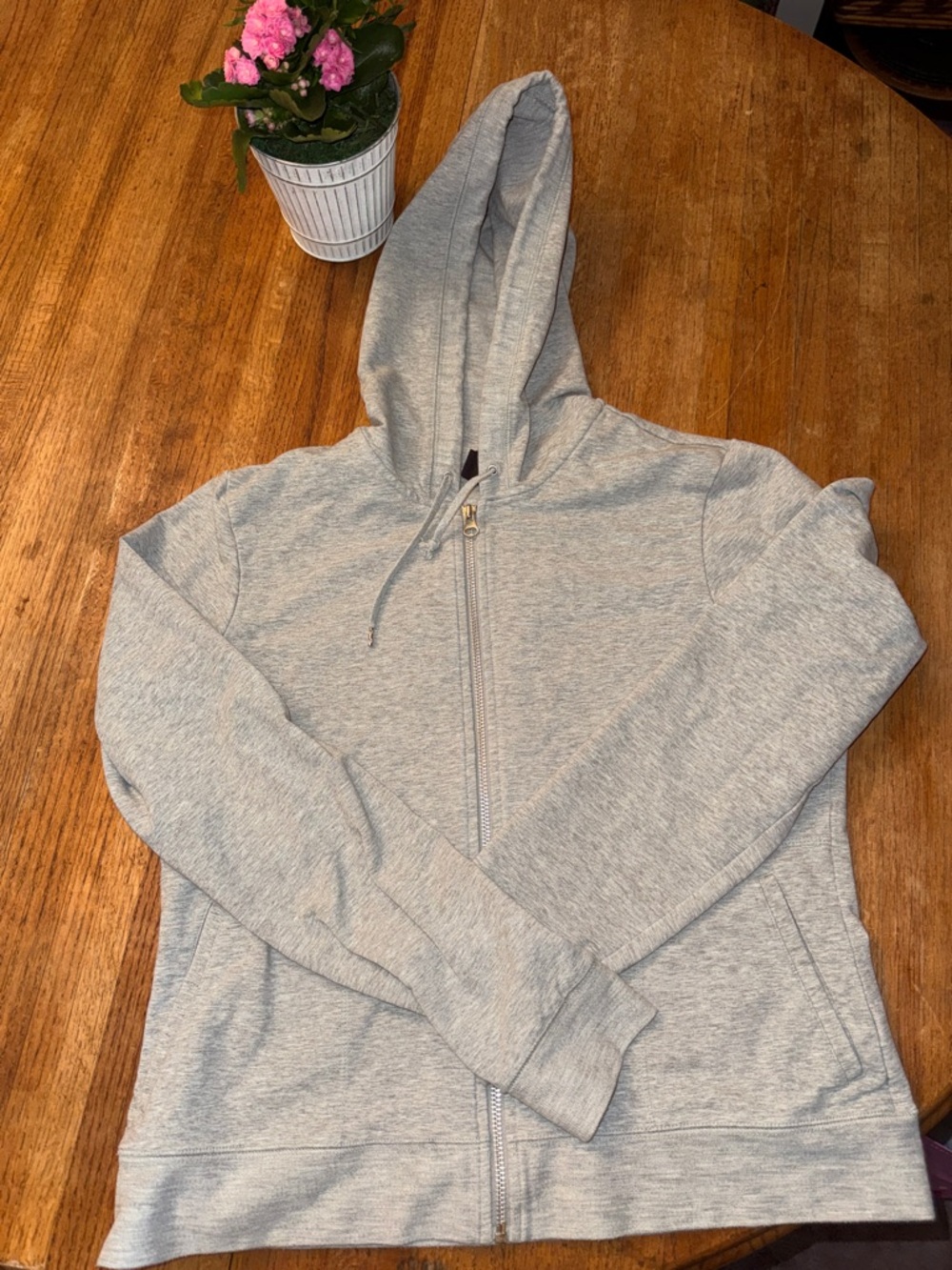 GAP Light Gray Stretch Zip-Up Hoodie